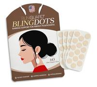 BlingGuard BlingDots 60 Dots - Made in USA - Earring Lobe Support & Stabilizer Discs for Drooping Earrings, Heavy Earring Lift, Pierced Lobe Relief