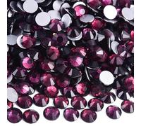 Blinginbox 1440 Pieces SS16/3.8-4mm Flat Back Crystal Rhinestones Round Gems for Nail Art,Dk.Amethyst