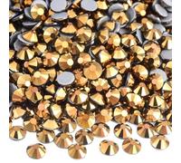BLINGINBOX 14400pcs Hotfix Rhinestones SS6-SS20 Glass Flatback Rhinestones Large Quantity Hot Fix Crystal Strass Glass Stones Round Crystal Gems for Clothes Shoes DIY Crafts (Mine Gold, SS20)