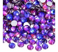 Blinginbox 288 Pieces SS30/6.4-6.6mm Flat Back Crystal Rhinestones Round Gems for Nail Art,Purple Velvet