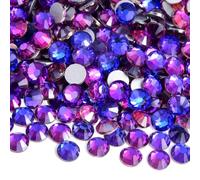 Blinginbox 288pcs Round Gems Flat Back Crystal Rhinestones for Nail Art DIY (6.4-6.6mm) SS30 Purple Velvet