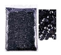 Blinginbox 50000pcs Flatback Rhinestones,Resin Non Hotfix Rhinestones Large Quantity Wholesale for Crafts DIY Creative Design,Clothes,Makeup,Nail Art (3mm=0.12",Black)