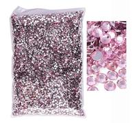 Blinginbox 50000pcs Flatback Rhinestones,Resin Non Hotfix Rhinestones Large Quantity Wholesale for Crafts DIY Creative Design,Clothes,Makeup,Nail Art (3mm=0.12",Lt.Pink)