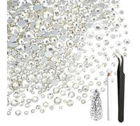 Blinginbox 5500pcs Mix Flatback Rhinestones for Craft Mixed Size 0.05-0.16inches Bedazzling Nail Art Shoes Clothes Gems for Crafting Bedazzled kit 1.3-4mm Crystal (1#Crystal, 5500pcs(1.3-4mm))