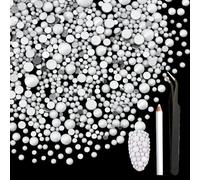 Blinginbox 5500pcs Mix Flatback Rhinestones for Craft Mixed Size 0.05-0.16inches Rhinestones for Bedazzling Nail Art Shoes Clothes Bedazzled kit 1.3-4mm Solid White (96#Solid White, 5500pcs(1.3-4mm))