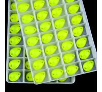 Blinginbox 72pcs Glass Sew On Rhinestones for Crafting,Neon Glass Drop Shape Crystal Sewing Beads Decorations Gems Diamond Stone for Jewelry,Clothes,Shoes,Costume（10 * 14mm,Citrine neon）