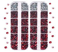 Blinginbox DMC Hotfix Rhinestone 2 Box Total 5200 Pieces Mixed Size Round Crystals Glass Gems for Costume Jewelry Making(Dark Siam)