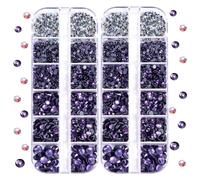 BLINGINBOX DMC Hotfix Rhinestone 2 Box Total 5200 Pieces Mixed Size Round Crystals Glass Gems for Costume Jewelry Making (Tanzanite)