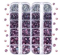 BLINGINBOX DMC Hotfix Rhinestone 2 Box Total 5200 Pieces Mixed Size Round Crystals Glass Gems for Costume Jewelry Making (Lt.Amethyst)