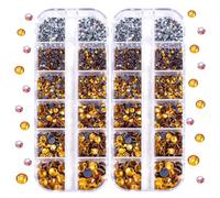 BLINGINBOX DMC Hotfix Rhinestone 2 Box Total 5200 Pieces Mixed Size Round Crystals Glass Gems for Costume Jewelry Making (Topaz)