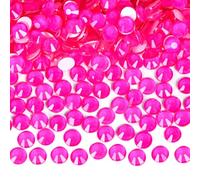 Blinginbox Flatback Glass Rhinestones,Neon Gems 288pcs Non Hotfix Crystal Rhinestones for Nail Crafts Clothes Tumblers Face Makeup,Rose Neon,SS30