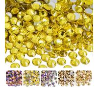 BLINGINBOX Flatback Rhinestones Glass Gems for DIY Crafts Nail Clothes Shoes Bags 2.7-2.9mm/1440pcs SS10 Citrine