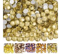 BLINGINBOX Flatback Rhinestones Glass Gems for DIY Crafts Nail Clothes Shoes Bags 4.6-4.8mm/1440pcs SS20 Jonquil