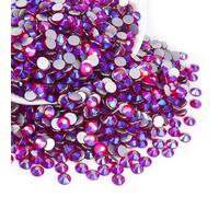 Blinginbox Glass Flatback Rhinestones Crystal Round Gems,Siam AB,SS4/1440pcs,1.4-1.6mm