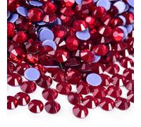 Blinginbox Hotfix Rhinestones, 1440 Pcs Crystal Hotfix Rhinestone Glass Rhinestones Round Crystal Gems Glass Stones for Clothes Shoes DIY Crafts Supplies(Dark siam-SS10)