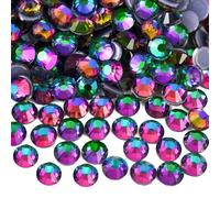 Blinginbox Hotfix Rhinestones, 1440 Pcs Crystal Hotfix Rhinestone Glass Rhinestones Round Crystal Gems Glass Stones for Clothes Shoes DIY Crafts Supplies(Green volcano-SS20)