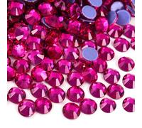 Blinginbox Hotfix Rhinestones, 1440 Pcs Crystal Hotfix Rhinestone Glass Rhinestones Round Crystal Gems Glass Stones for Clothes Shoes DIY Crafts Supplies(Rose B-SS20)