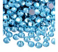Blinginbox Hotfix Rhinestones, 1440 Pcs Crystal Hotfix Rhinestone Glass Rhinestones Round Crystal Gems Glass Stones for Clothes Shoes DIY Crafts Supplies(Aquamarine-SS20)