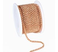 Blinginbox Light Peach 3mm/0.11in 10 Yards Claw Rhinestone Chain Diamante Gems Straps for Dresses Fringe Trim Decorations DIY Nail Clothes Shoes Lace Dresses Phone Crystal Sewing Rhinestone Strips
