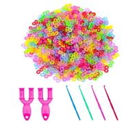 BlingKingdom 600 PCS Rubber Band S Clips, Colorful Loom Bracelet Tools