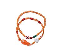 BlingNook Bead Bracelets For Women, Colourful Fish Evil Eye Hand Chain Boho Bracelet Hawaiian Summer Ocean Beach Sea Clownfish Jewelry Gift, One Size, Mixed Metal, No Gemstone