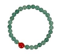 BlingNook Beaded Bracelets For Women, Trendy Cute Chalcedony Hand Chain Good Luck Wealth Two Tone Stackable Couples Jewelry Friendship Gift, One Size, Chalcedony, no gemstone
