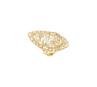 BlingNook Chunky Gold Ring For Women, Trendy Rose Flower Rings Copper Daily Wear Wedding Statement Promise Engagement Party Jewelry Wife Mother Gift Birthday Valentines Mom, Copper, No Gemstone
