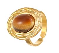 BlingNook Chunky Gold Rings For Women Man, Trendy Sun Flower Boho Stainless Steel Ring Stackable Statement Non Tarnish Bohemia Floral Charm Wedding Adjustable Open Jewelry Wife Gift, Stainless Steel