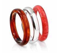BlingNook Chunky Resin Bangle Bracelets for Women, Trendy Acrylic Exaggerated Wide Geometric Bangle Set Thick Statement Jewelry