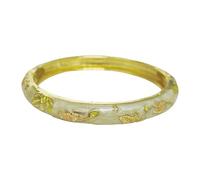 BlingNook Cloisonne Bracelet For Women, Chunky Bangle Trendy Cute Flower Enamel Bangles Multi Tone Engraved Cuff Gold Plated Bracelets Stackable Wife Jewelry Friendship Gift, One Size, Cloisonne, no