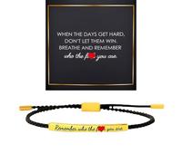 BlingNook Dont Let The Hard Days Win Bracelet for Women, Motivational Stainless Steel Tube Handmade Adjustable Bradied Bracelets Gift Card Wrap To My Daughter Son Best Friend Man Jewelry, One Size