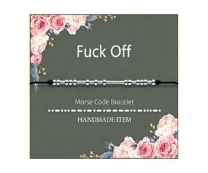 BlingNook Fck Trump Morse Code Bracelets for Women, Gift Card Activist Political For Friend Statement Beads Adults Friendship Two Tone Stackable Inspirational Bracelets Jewelry