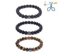 BlingNook Glame Anti Smoking Bracelet For Man, Quit Smoke Adjustable Hematite Bead Sobriety Bracelets Reduce The Urge To Cigarettes Stop Cravings Relieve Anxiety And Stress Jewelry, One Size, Hematite