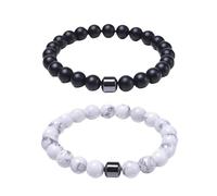 BlingNook Glame Anti Smoking Bracelet For Man, Quit Smoke Adjustable Hematite Bead Sobriety Bracelets Reduce The Urge To Cigarettes Stop Cravings Relieve Anxiety And Stress Jewelry, One Size, Hematite