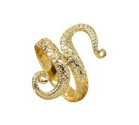 BlingNook Gold Ring For Women, Irregular Ocean Octopus Tentacle Shape Adjustable Non Tarnish Ring Unique Stackable Trendy Original S Type Birthday Jewelry Gift, Mixed Metal, No Gemstone