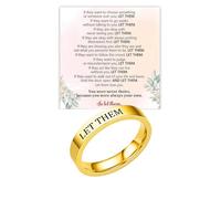 BlingNook Let Them Band Ring for Women Men, Self Worth Motivation Ring Stainless Steel Engraving Stackable Rings Inspirational Friendship Gift Jewelry for Sorority Sisters Best Friends, Stainless