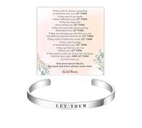 BlingNook Let Them Motivational Color Bangle, Stainless Steel Self Worth Inspirational Cuff Bracelets with Hidden Message Engraved Friendship Bracelet Jewelry Gift for Women Sorority Sisters Friends