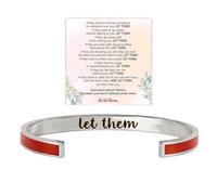BlingNook Let Them Motivational Color Bangle, Stainless Steel Self Worth Inspirational Cuff Bracelets with Hidden Message Engraved Friendship Bracelet Jewelry Gift for Women Sorority Sisters Friends
