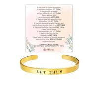 BlingNook Let Them Motivational Color Bangle, Stainless Steel Self Worth Inspirational Cuff Bracelets with Hidden Message Engraved Friendship Bracelet Jewelry Gift for Women Sorority Sisters Friends
