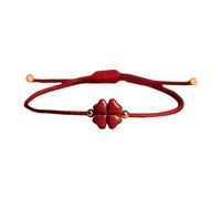 BlingNook Red String Bracelet For Women Man, Heart Shaped Lucky Rope Bracelets 3mm Mini Natural Hand Chain Charm Black Winered Cord Adjustable Trendy Stackable Good Fortune Jewelry Birthday Gift, One
