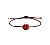 BlingNook Red String Bracelet For Women Man, Heart Shaped Lucky Rope Bracelets 3mm Mini Natural Hand Chain Charm Black Winered Cord Adjustable Trendy Stackable Good Fortune Jewelry Birthday Gift, One