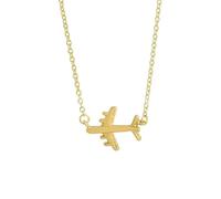 BlingNuts Airplane Necklace for Women Aircraft Pendant Flight Attendant Jewelry Pilot Gifts for Aviation Traveler, F, Stainless Steel, No Gemstone