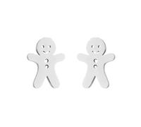 BlingNuts Deer Gingerbread Man Snowflake Stud Earrings for Women Stainless Steel Christmas Winter Earrings, F, Stainless Steel, No Gemstone
