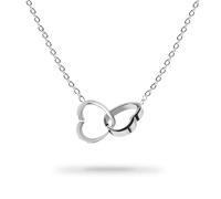 BlingNuts Double Hearts Necklace for Women Love Gift Jewelry for Anniversary Valentines Birthday Forever Love Infinity Necklace, F, Stainless Steel, No Gemstone