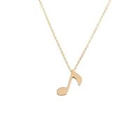 BlingNuts Eighth Music Note Pendant Necklace for Women Stainless Steel Jewelry Gift for Music Lovers, F, Stainless Steel, No Gemstone