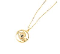 BlingNuts Evil Eye Fatima Hamsa Hand Necklace with CZ Pendant Gold Protection Necklace for Good Luck Amulet, F, Stainless Steel, No Gemstone