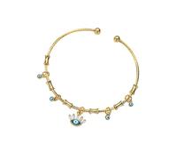 BlingNuts Fatima Hamsa Hand Evil Eye Bracelets for Women Good Luck Cuff Wrap Bangle Protection Bracelet, F, Stainless Steel, no gemstone