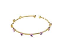 BlingNuts Fatima Hamsa Hand Evil Eye Bracelets for Women Good Luck Cuff Wrap Bangle Protection Bracelet, F, Stainless Steel, no gemstone