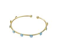 BlingNuts Fatima Hamsa Hand Evil Eye Bracelets for Women Good Luck Cuff Wrap Bangle Protection Bracelet, F, Stainless Steel, no gemstone