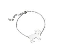 BlingNuts Geometric Hollow Bracelet Stainless Steel Dog Fox Bee Unicorn Bracelet Charm Animal Elements Jewelry Gifts, F, Stainless Steel, no gemstone